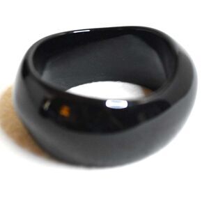 NWOT Bold Black Assymetrical 1.5"Wide Bangle 5" Boho Fashion Bracelet